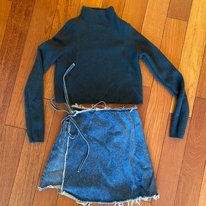 Wrap around jean skirt